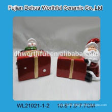 Merry christmas ceramic candle holders with present design